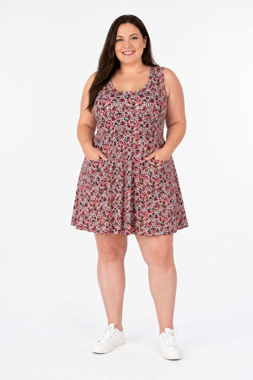Svaha USA Organic Cotton Carnivorous Plants Skater Dress Womens Plus Size 5X New